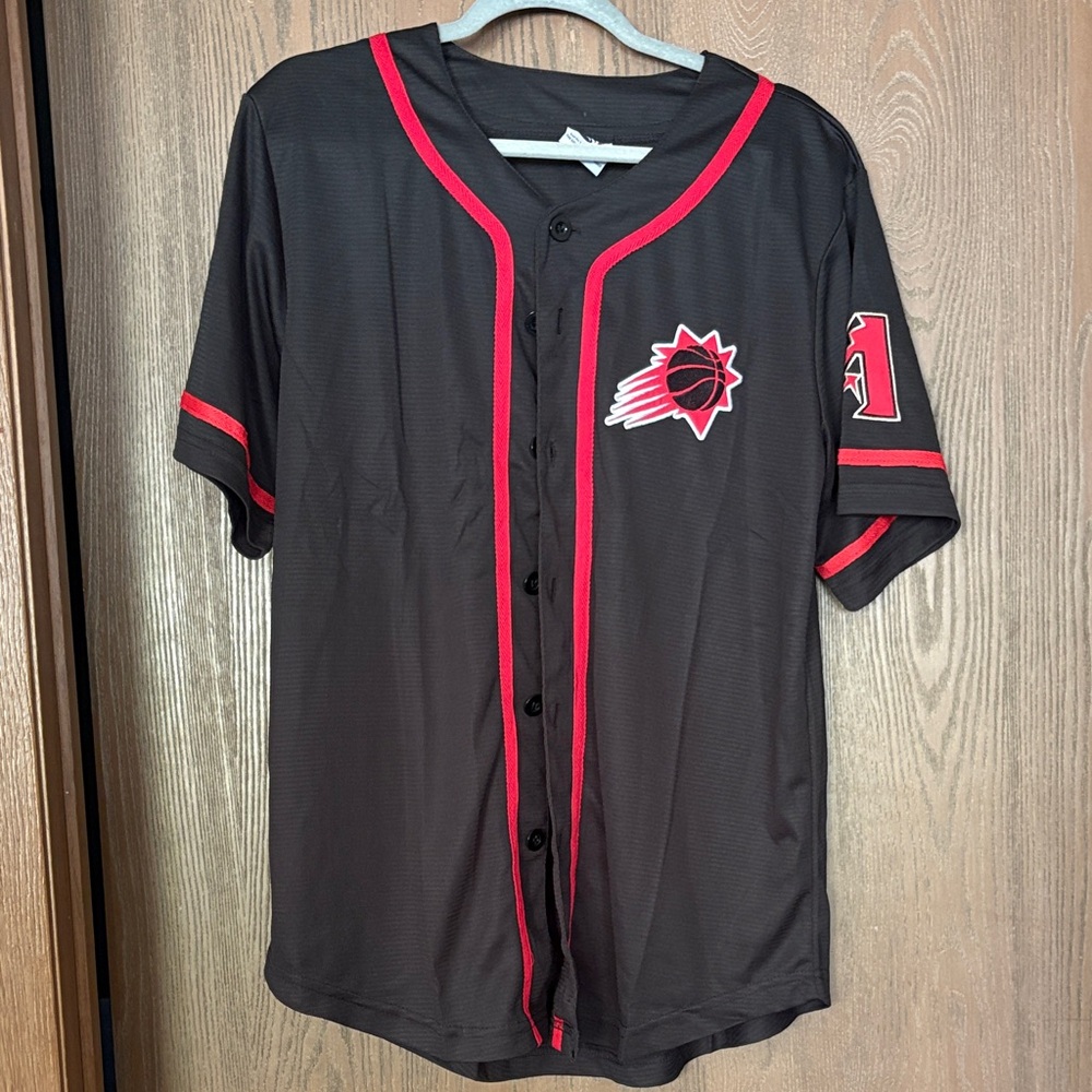 Phoenix Suns & Arizona Diamondbacks Black and Red Button-Up Jersey